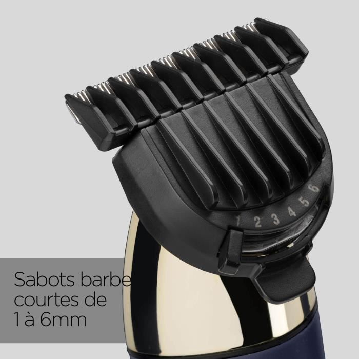 Tondeuse À Barbe Sans Fil - BABYLISS - T992E Super-X Metal - Autonomie 5 H - Edition Gold & Navy
