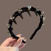 Fluffy High Cranial Top Headband Toothed Non-slip Hair Hoop Wave Headband with   Makeup