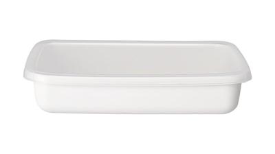 Nodahoro Storage Container Enamel Heat Resistant Square Rectangle Shallow S Size With Seal Lid Contents Can Be Seen White Series Made In Japan WRA-S