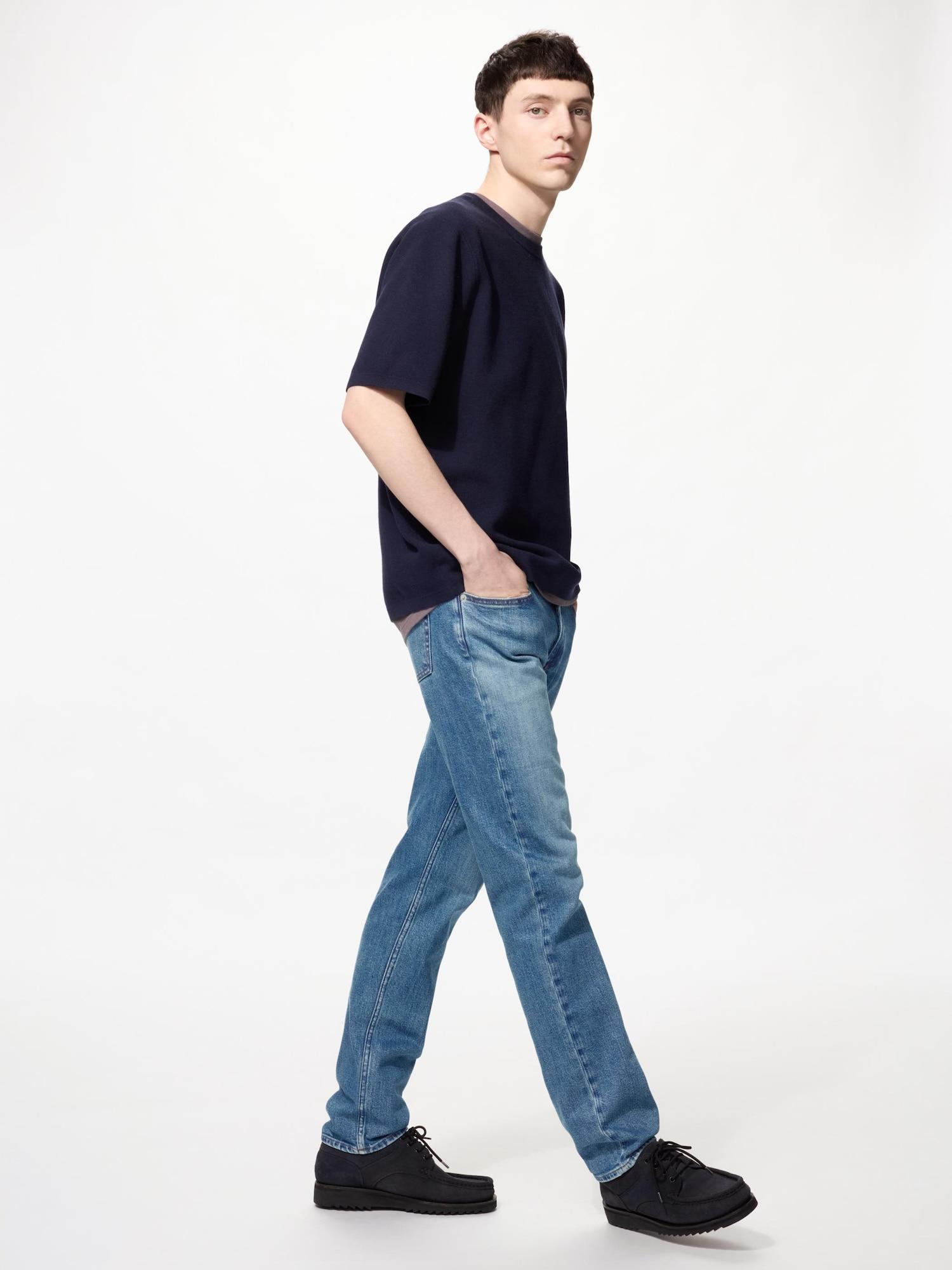 Uniqlo Япония Узкие прямые джинсы Длинные 64 BLUE/27