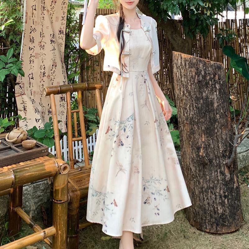 2026 Summer Hanfu-Inspired Petite Two-Piece Dress Set