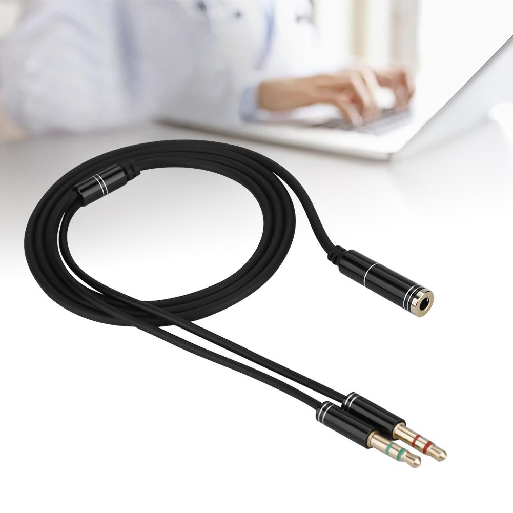 3.5mm Female to 3.5mm Dual Male Audio Extension Cable Headphone Splitter Mic Earphone Adapter
