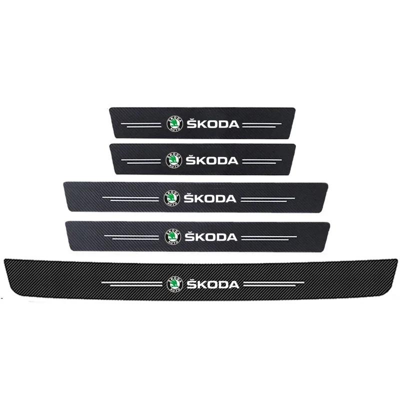 KOXI8 Car Door Sill Threshold Protector Stickers for Skoda Superb Octavia Rapid Kodiaq Fabia Karoq Superb Kamiq Yeti Roomster Decal
