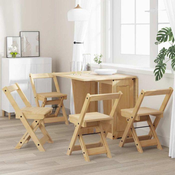 Chaises à manger pliables lot de 4 Corona bois massif de pin