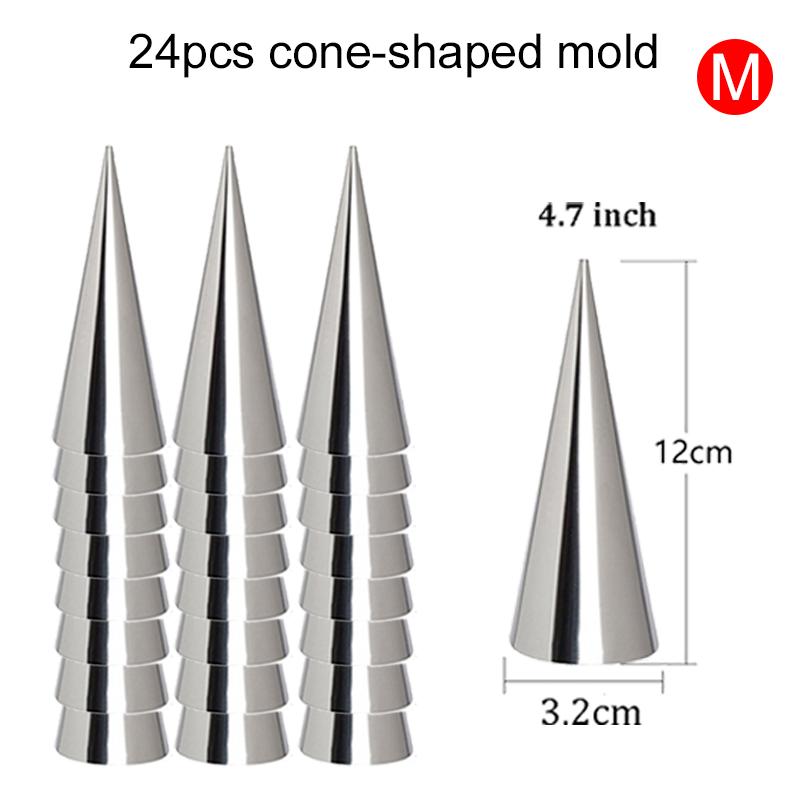 6~24pcs Croissant Maker Stainless Steel Cone / Inclined Tube Mold Household Kitchen Baking Tools DIY Dessert Cookies TMZ