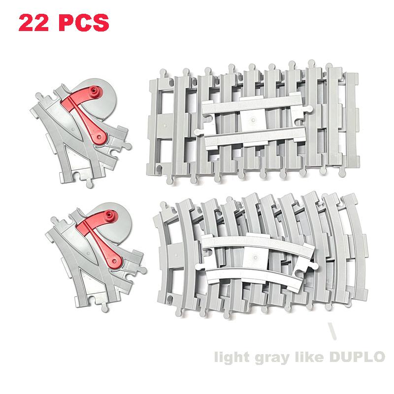 Non-Toxic Rail Transport Big Size Building Blocks Creative Track Accessories Assemble Toys For Children Bricks Compatible City Train Set