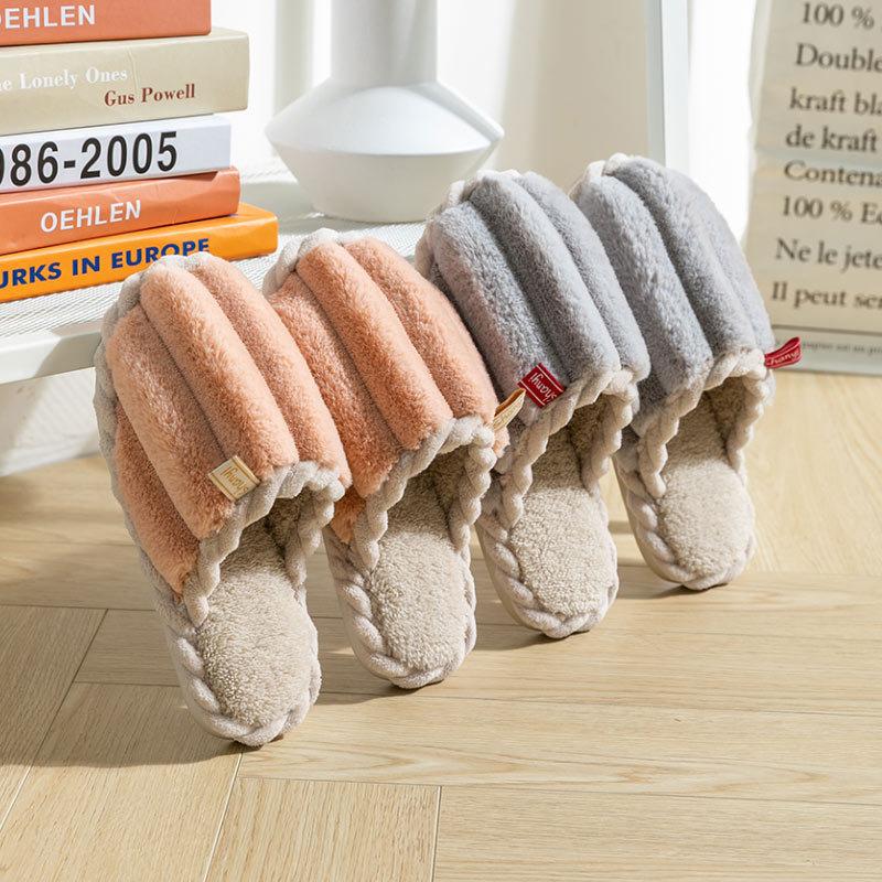 

Cotton slippers women s spring and autumn winter home use warm indoor non-slip confinement shoes home platform men s customization 40-41 [suitable for sizes 39-40]