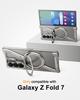 Oatsbasf Metal Minimalist Z Case for Samsung Galaxy Z Fold 7 with 360°Rotation Ring Stand Magnetic Phone Cover Shockproof Bumper