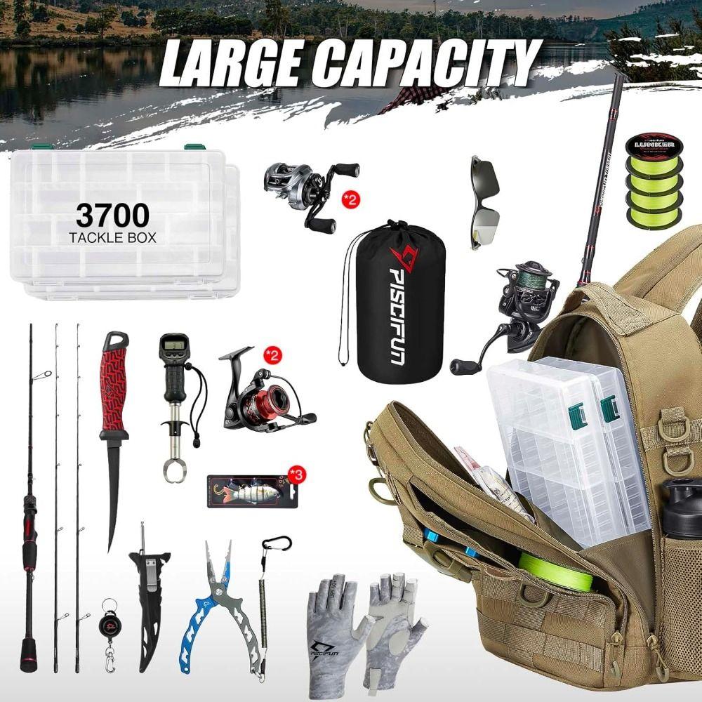 Lightweight Sling Bag with Rod Holder Shoulder Storage Bag New Fishing Gear Bag  Outdoor Fishing