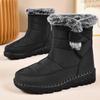 Snow Boots Women's New Winter Velvet Thickened Warm Cotton Shoes Waterproof, Non-slip and Comfortable Medium Tube Thick-soled Cotton Boots