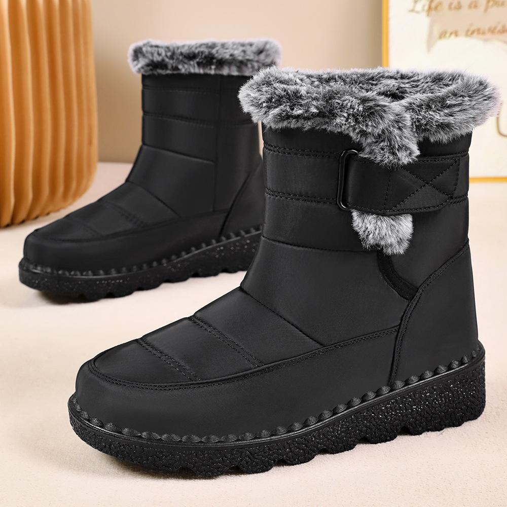 Snow Boots Women's New Winter Velvet Thickened Warm Cotton Shoes Waterproof, Non-slip and Comfortable Medium Tube Thick-soled Cotton Boots
