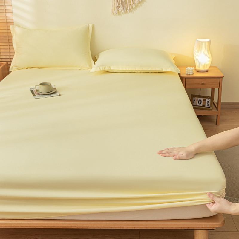 1pc Plain Fitted Sheet Skin-friendly Bed Cover fundas de colchón Elastic Bedsheet Home Mattress Protectors (No Pillowcase)