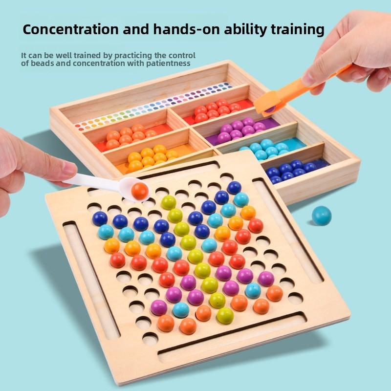 Wooden Bead Sorting Toy For Toddlers Hand Eye Coordination Development Educational Gift