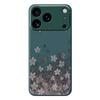 For iPhone 17 Pro Case Grey Flowers Pattern Printing Straight Edge TPU Phone Back Cover