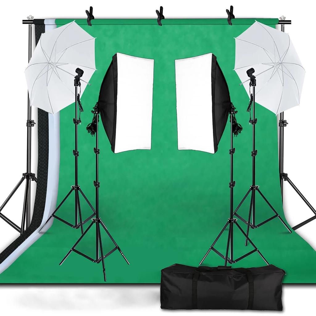 Andoer Studio Photography Light Kit Softbox Lighting Set Including 45W LED Light Bulbs 50x70cm