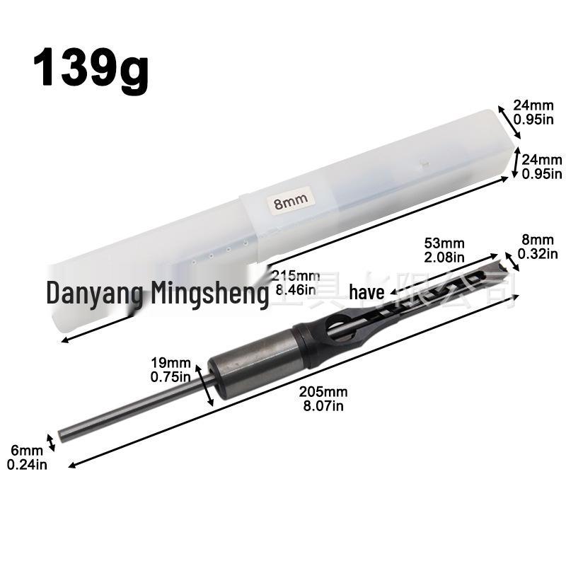 4pc Extended Square Hole Drill Set for Woodworking Tenon Machines