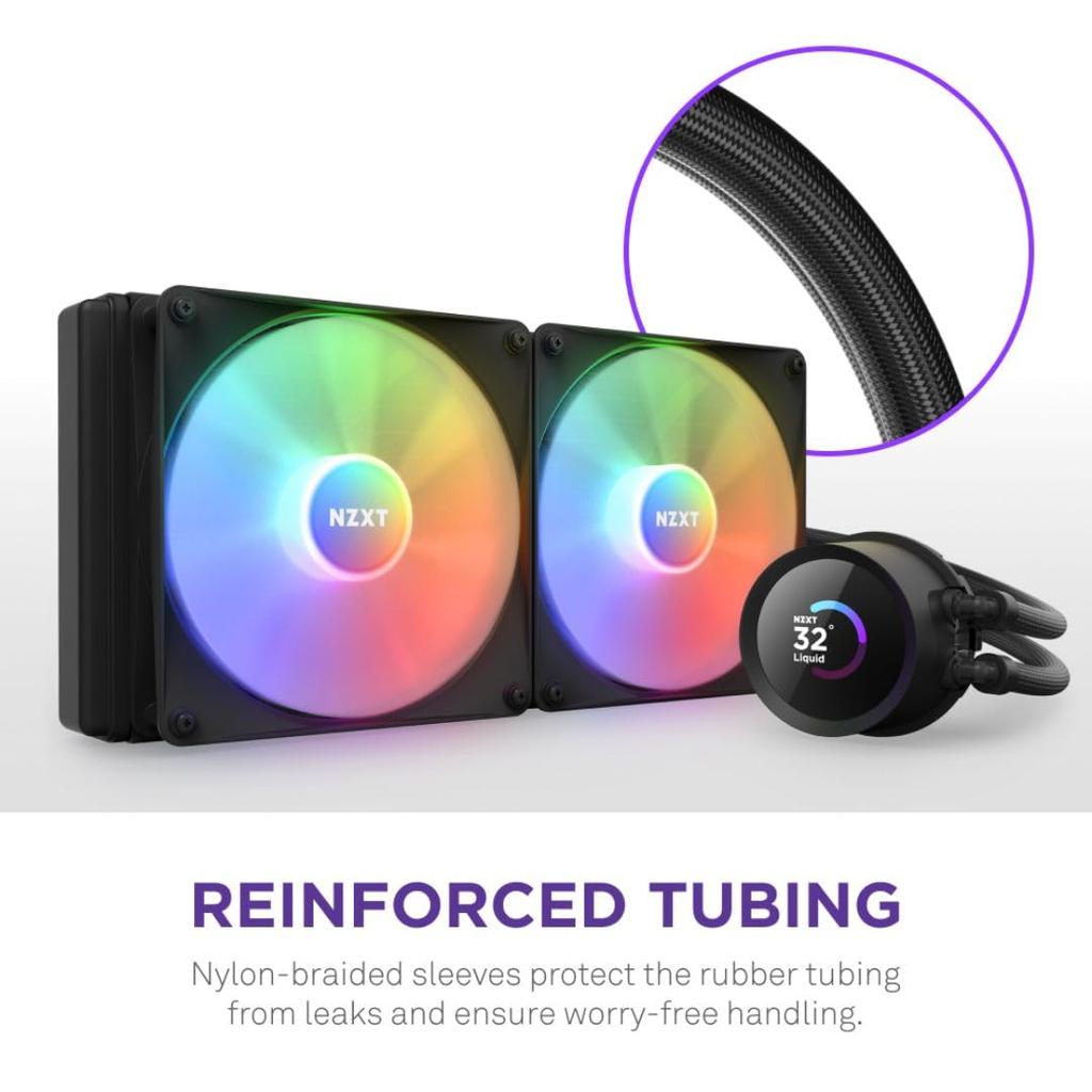 NZXT KRAKEN RGB 280 Black Simple CPU Cooler FN1873 Water-Cooled RL-KR280-B1