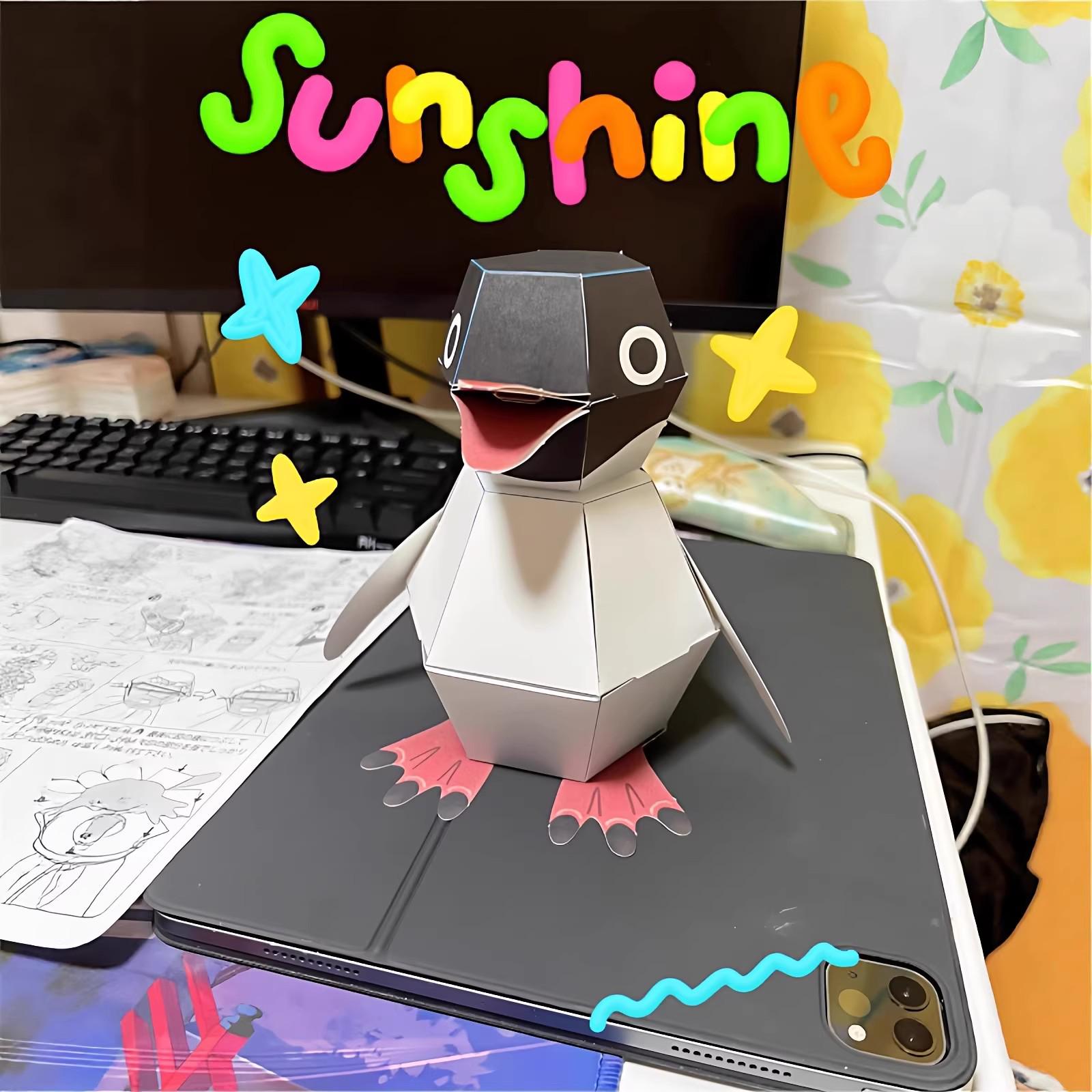 3D Creative Bomb Penguin Origami Toy - Handmade Paper Sculpture