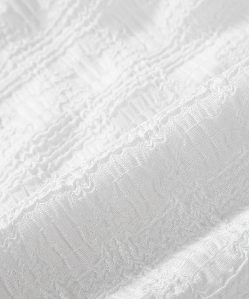 Aejeuon Lacy Check Skirt / White