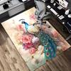 1pc Peacock Flowers Themed Rug for Home Decor, Non-slip Office Carpet, Chair Mat, Outdoor Mat, Christmas and Halloween Gifts-0731007