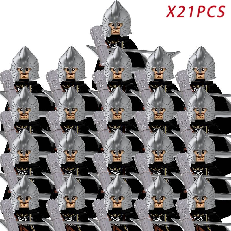 New 8pcs/lot MOC Uruk-hai Orc Army Group Orcus Figures Model Building Blocks LOTR Bricks Medieval Toys for Children gifts