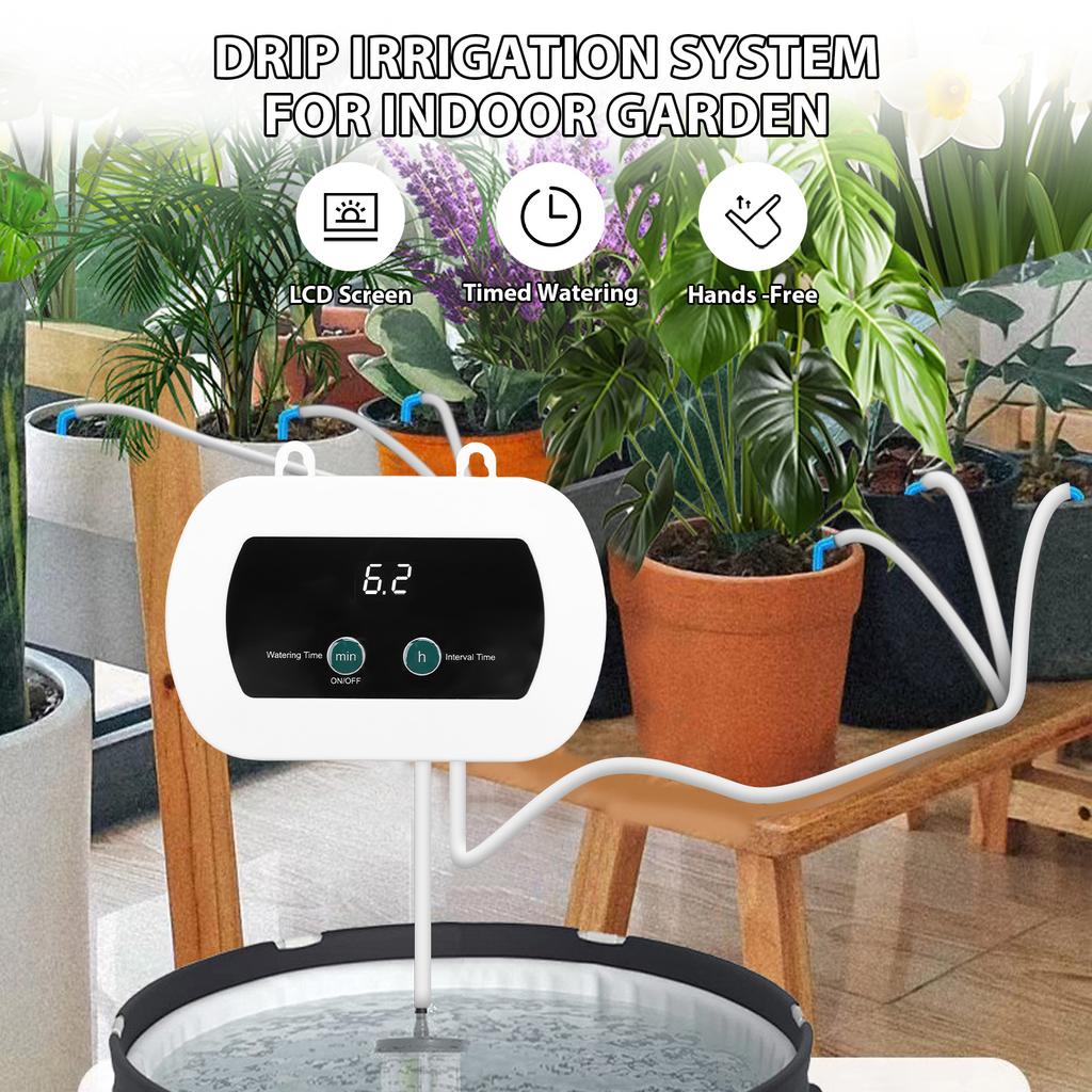 Smart Automatic Watering System Plant Waterer for 10 Potted Plants 400ml/min Flowrate IP65 Impermeable Drip Irrigation System