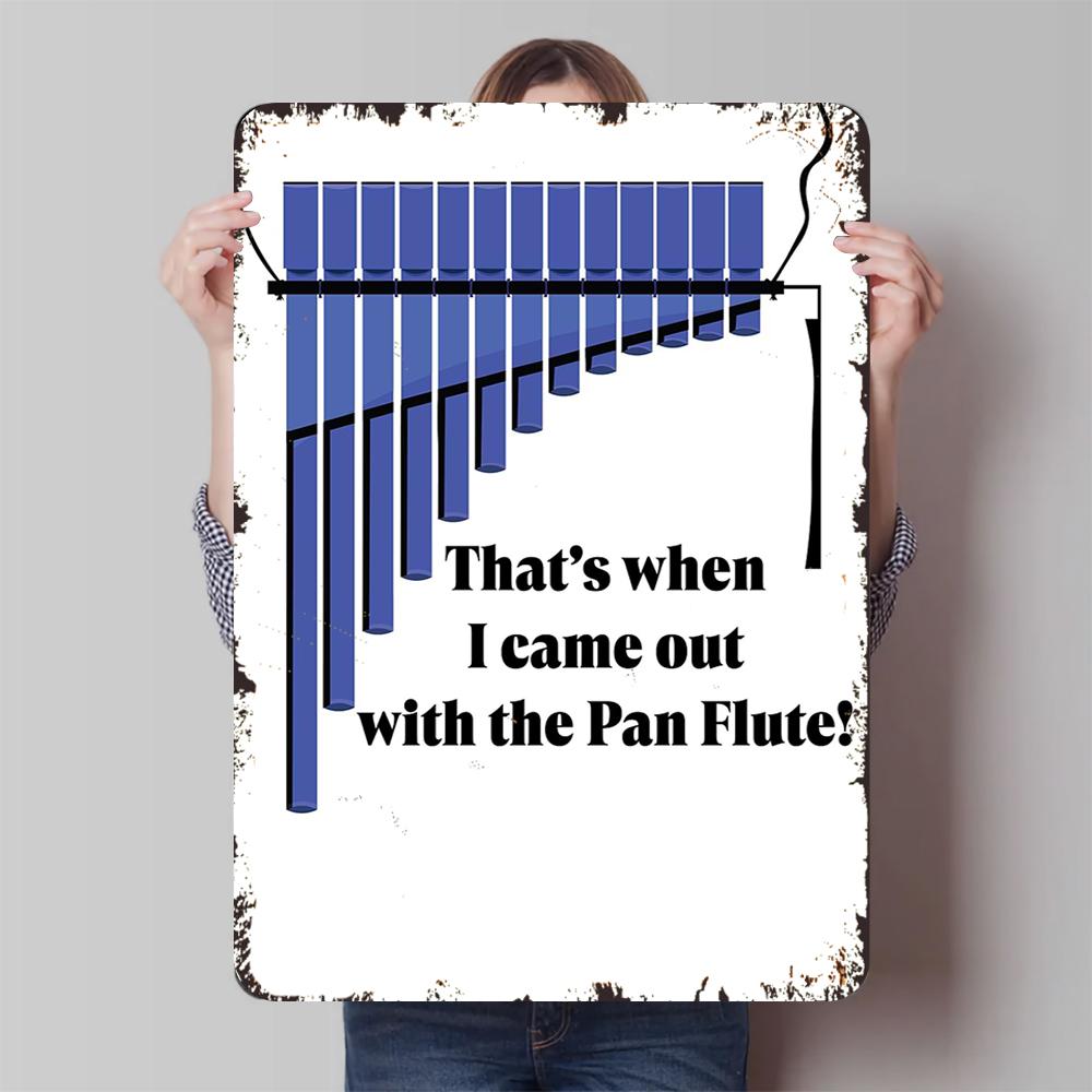 

Creative Cartoon Pan Flute Music Decorative Iron Painting Living Room Bedroom Wall Hanging Home Decoration Gift 20x30cm（7.8x11.8inch）