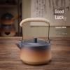 Clay Teapot with Lid and Handle for Electric or Charcoal Stove