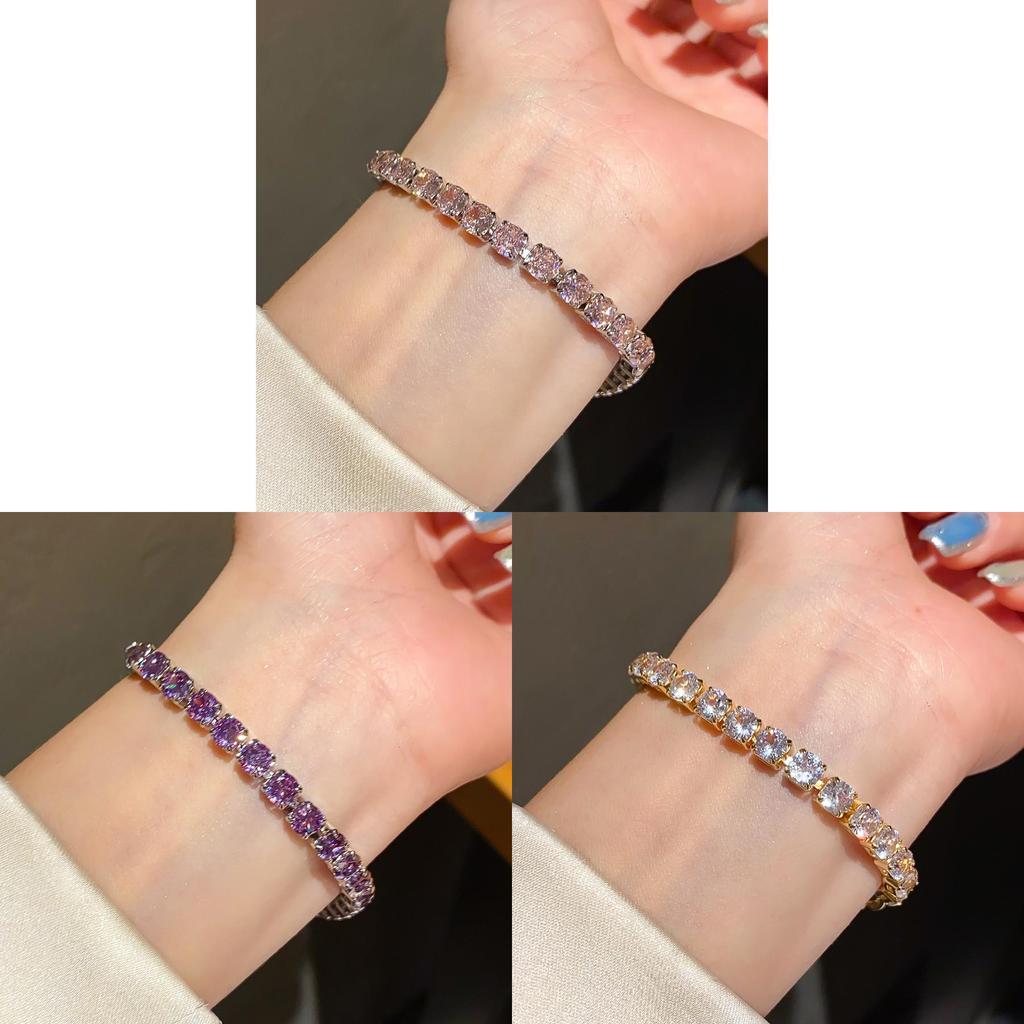 Geometric Square Zircon Crystal Bracelet For Women With Gold Plating Elegant Jewelry Gift For Her