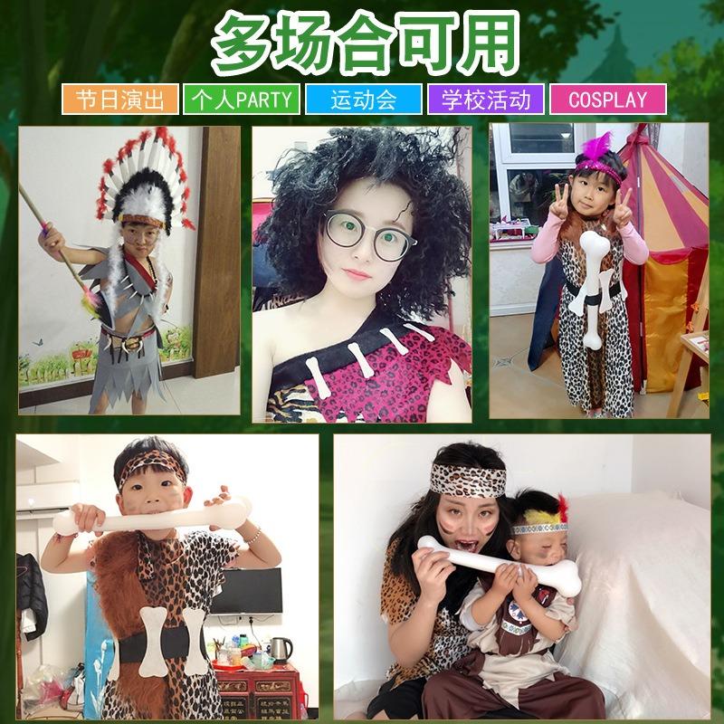 Indian feather headdress African headdress Indigenous savage hat Oil color 61 children's stage props