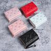 Women's Embroidered Heart PU Leather Wallet - Short, Simple, Multi-Card Slot, Coin Purse, Money Clip Holder