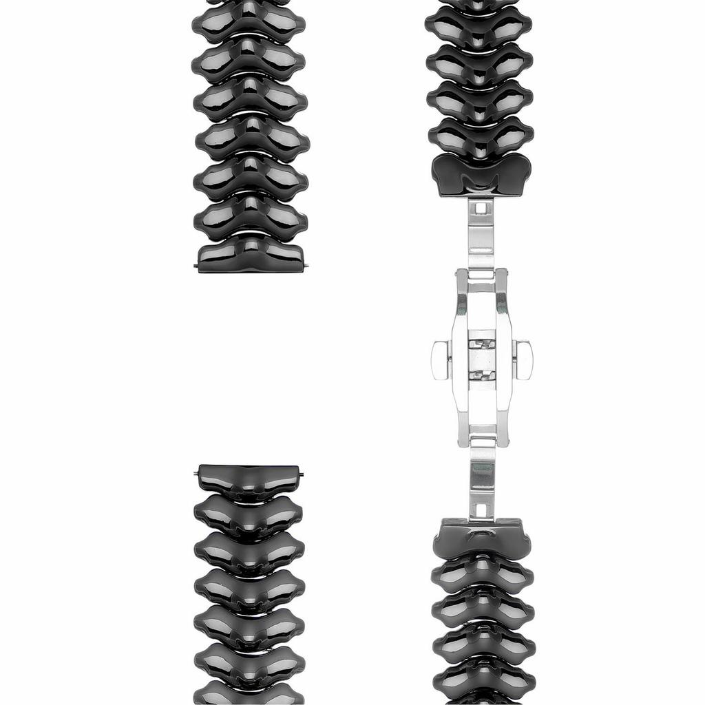 22mm Spine Design Zinc Alloy Strap for Huawei Watch GT 6/5/5 Pro/4 46mm Watch Band with Butterfly Clasp