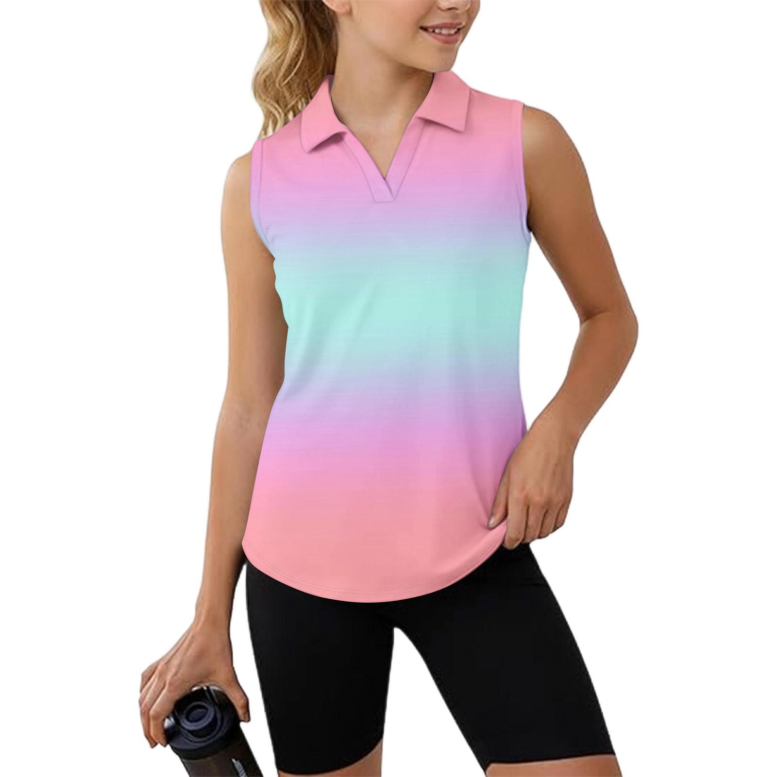 Children s Daily Casual Vest Gradient Shirt Sleeveless Top 130 розовый