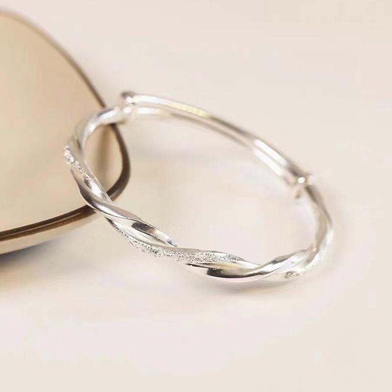 Fashion Twisted Weaving Charms Bracelets Bangles for Women Vintage Jewelry Silver Adjustable Bangle pulseras para mujer