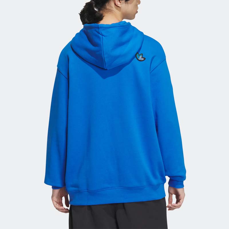 Adidas Originals Clover Special Edition Love Logo Hoodie Unisex Tops Blue IK8650