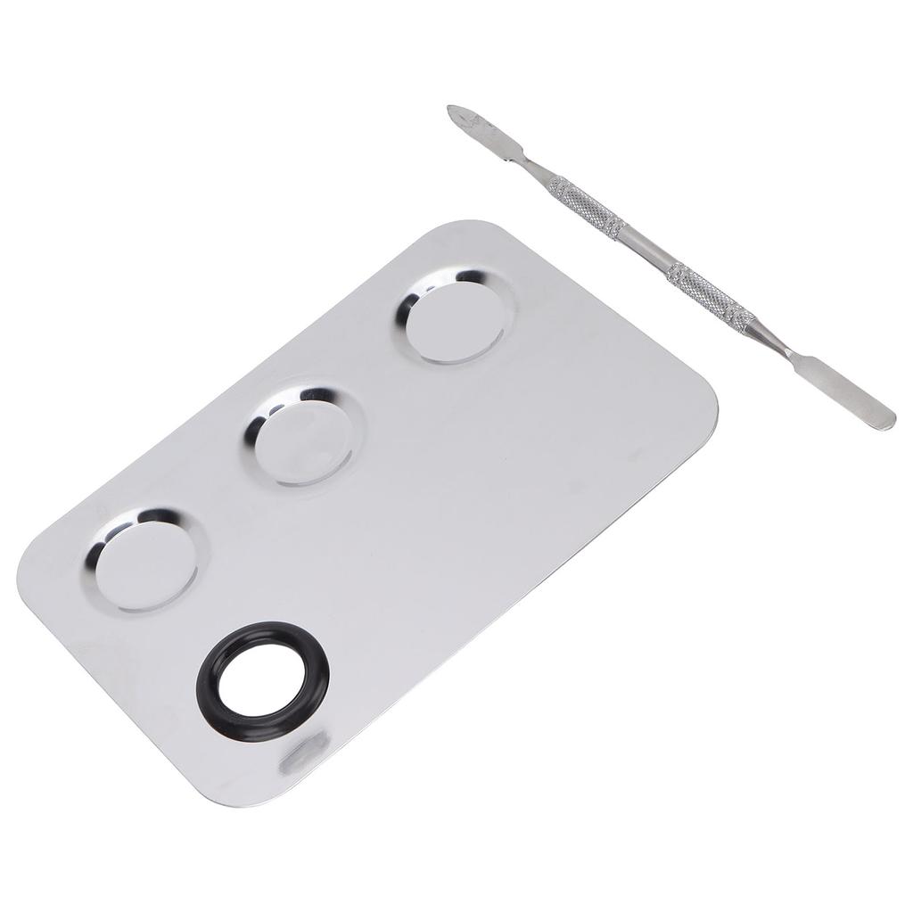 Kosmetische Mischplatte Edelstahl Make-up Professionell Rechteckige Form Geschlitzt Pigment Mischpalette mit Spatel