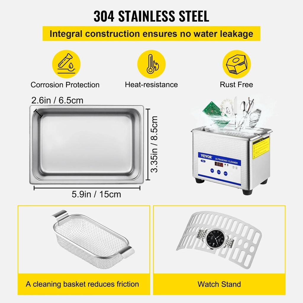 0.8L Ultrasonic Cleaner - Cleaning Equipment - Ultrasonic Cleaning Basket