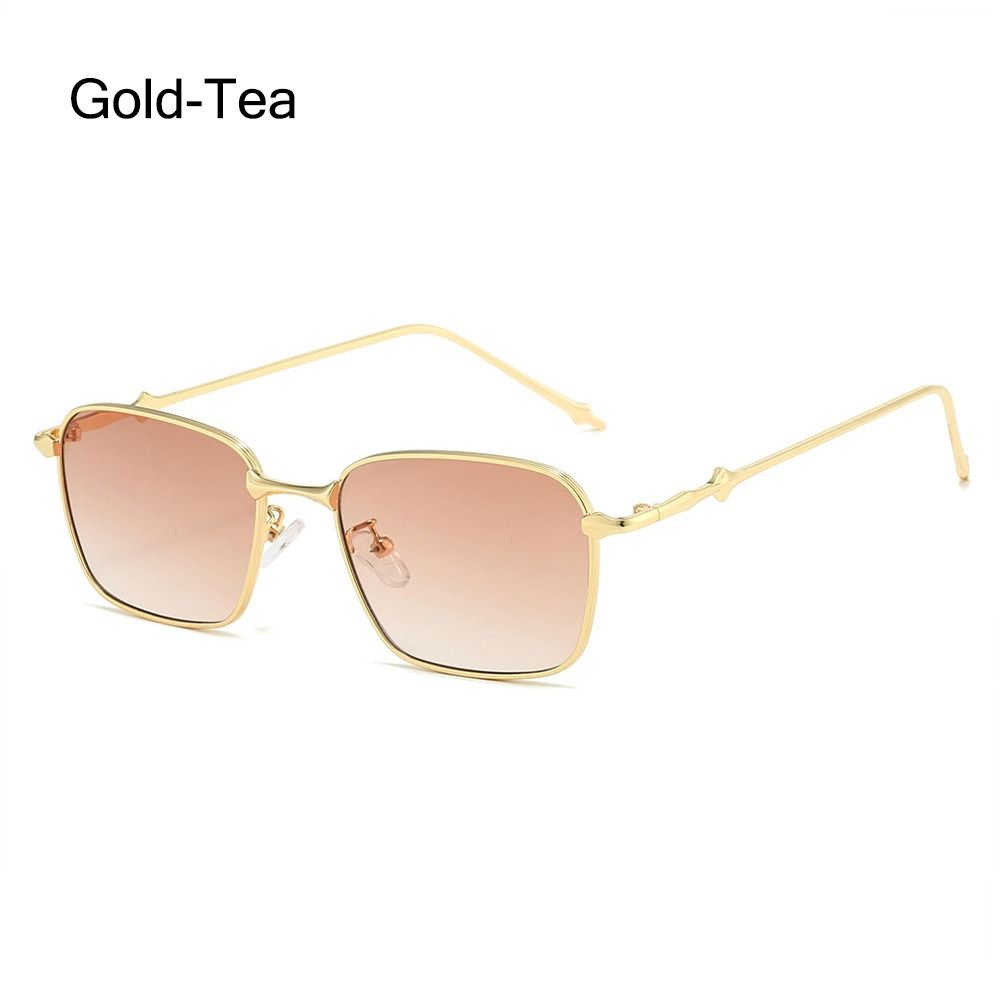 Прямоугольные солнцезащитные очки Металлическая оправа Панк Солнцезащитные очки Хип-хоп — фото 9