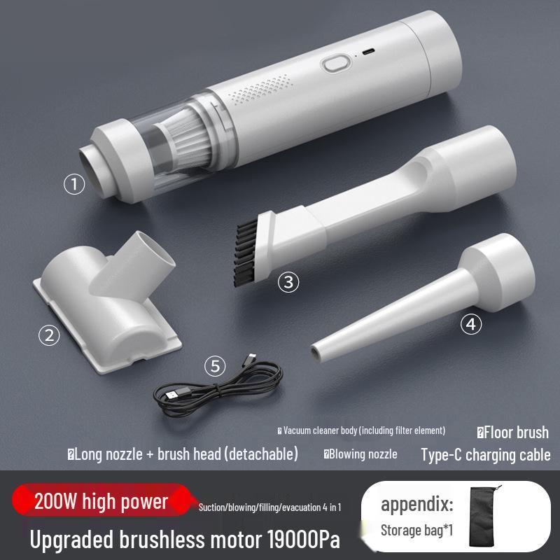 Cordless Car Vacuum Cleaner - Handheld, Dual Suction & Blow, Pet Hair Remover