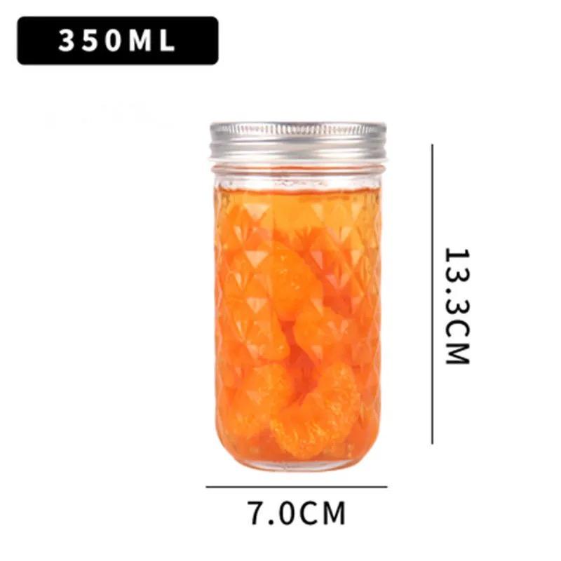 Glass Mason Jar with Aluminum Lid – Transparent Storage Bottle for Cold Drinks, Infused Water & Food | Multi-Purpose Container