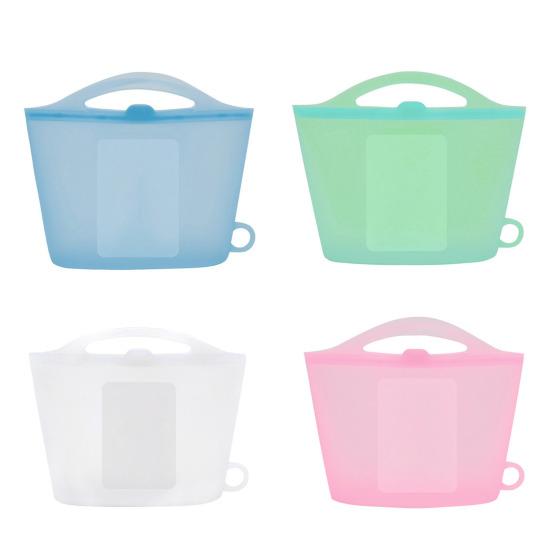Sac de rangement en silicone de 1 L, bonne étanchéité, organisateur de conservation des aliments, pochette de rangement pour fruits au réfrigérateur, sac de désinfection à la vapeur pour micro-ondes, sac de chauffage des aliments