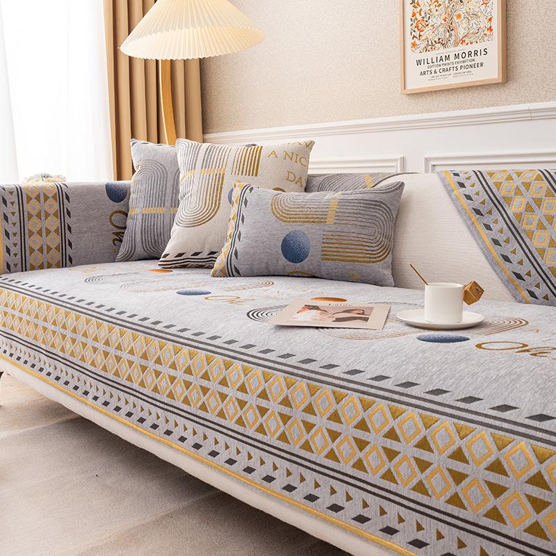 

Новая подушка для дивана из синели, скандинавская четырехсезонная простая современная подушка, чехол для дивана, спинка, полотенце 70*70cm