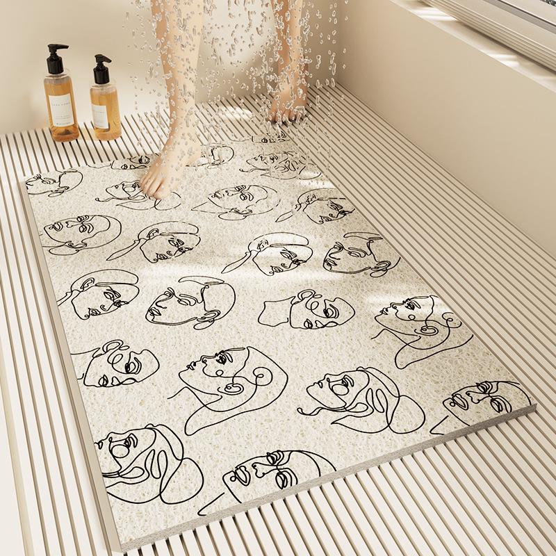 Washable Anti-Slip Bathroom Mat - Dirt-Resistant, Easy-Clean, Hollow Design Foot Pad