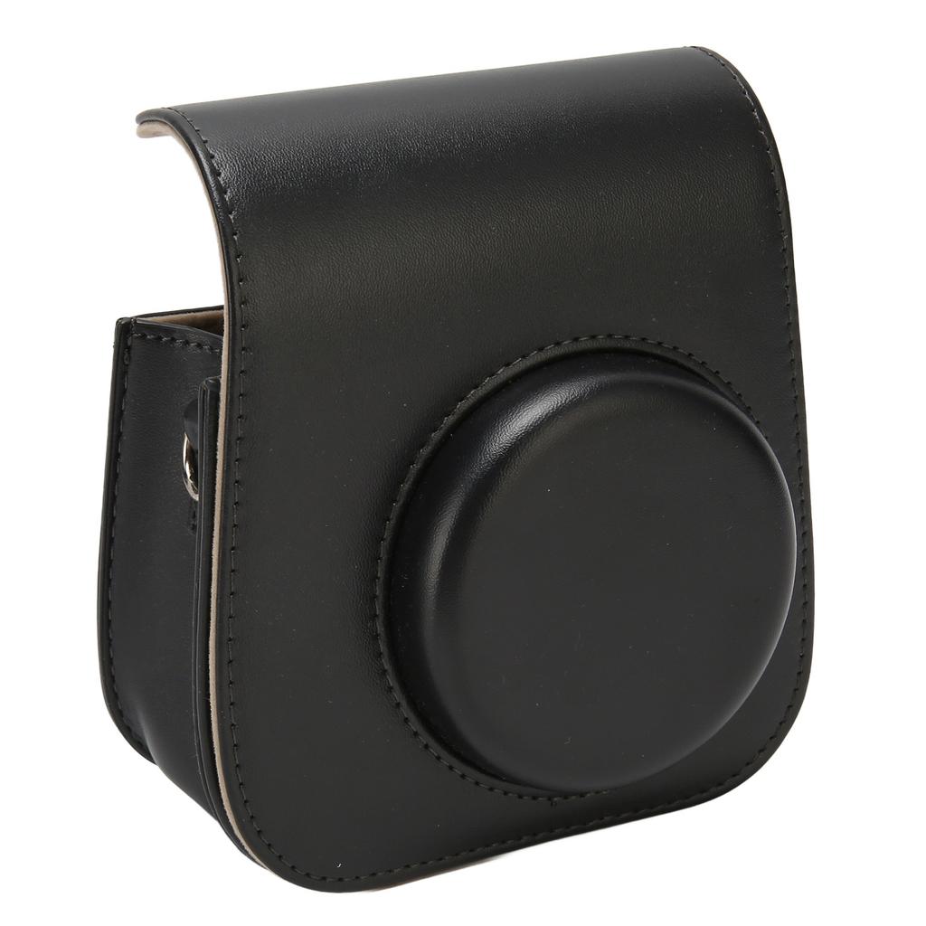 Protective Camera Case PU Leather Pure Color Camera Carrying Bag with Strap for Camping Travel