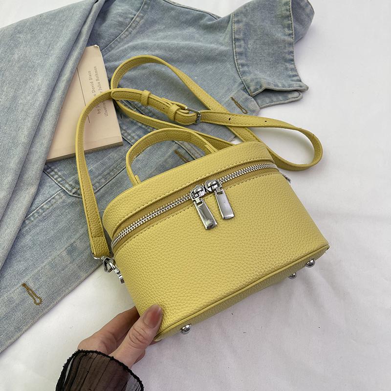 Lichee Pattern Leather Women's Crossbody Bag Fashion Mini Designer Handbag Quality PU Women's Small Phone Purse Box Lipstick Bag