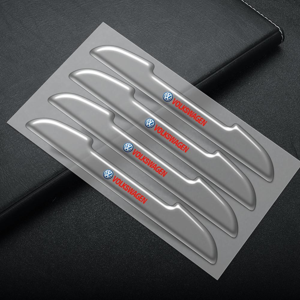 

Hot 4pcs Transparent Car Door Anti-collision Protective Stickers Rearview Mirror Guard Decals For Volkswagen VW Golf Polo R Scir