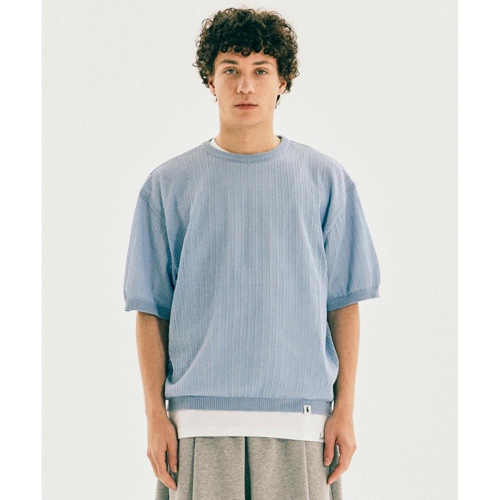 

YALE 425 Доставка ТРИКОТАЖНАЯ СЕТКА С КРУГЛЫМ ВЫРЕЗОМ НЕБЕСНО-СИНИЙ