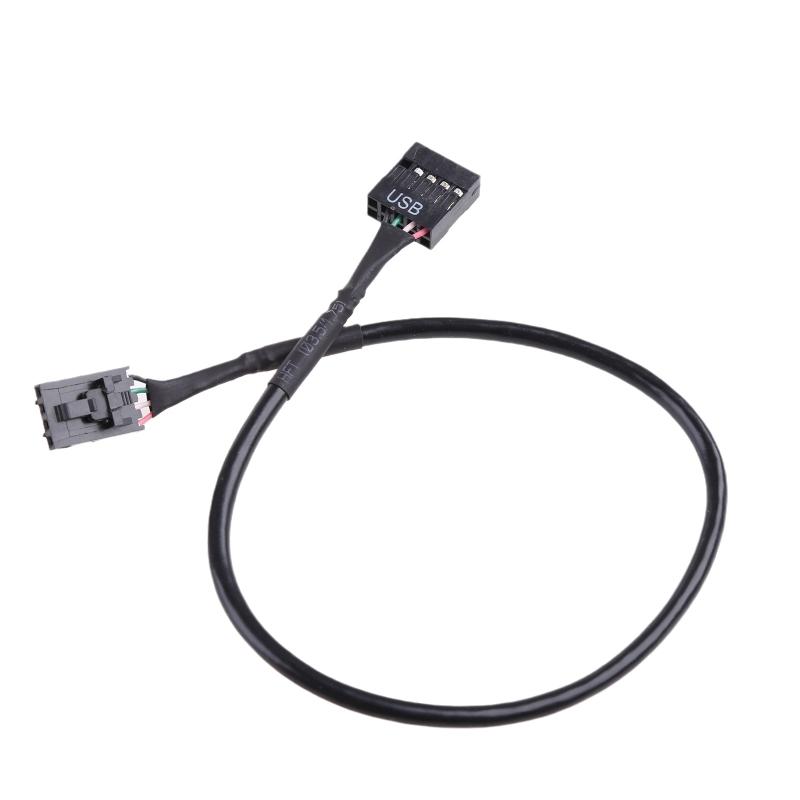 9pin USB Header Male 1 to 2 Female Extension Card USB 2.0 Splitter Cable Connector for Motherboard, Adapter Port