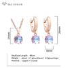 Fashion Rose Gold Color Round Crystal Drop Earrings Pendant Necklace Jewelry Sets For Women Wedding Party Gift