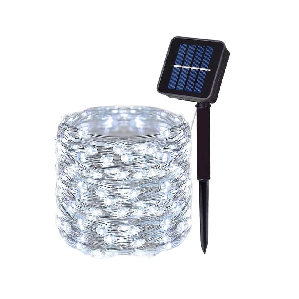 Outdoor Solar String Light LED Fairy Garland Copper Wire Light Garden Yard Party Christmas Decoration Lamp 8 Mode